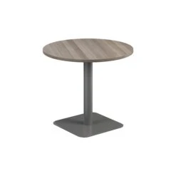 Pedestal Base 800mm Table - Walnut/Black -Office Supermarket Store pedestal base 800mm table walnutblack workstations tc group grey oak silver 227097