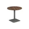 Pedestal Base 800mm Table - Walnut/Black