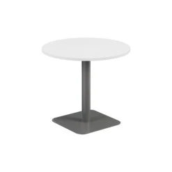 Pedestal Base 800mm Table - Walnut/Black -Office Supermarket Store pedestal base 800mm table walnutblack workstations tc group white silver 584817
