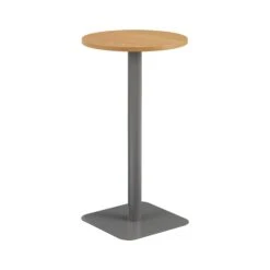 Pedestal Base High Table 600mm Diameter - Oak/Black