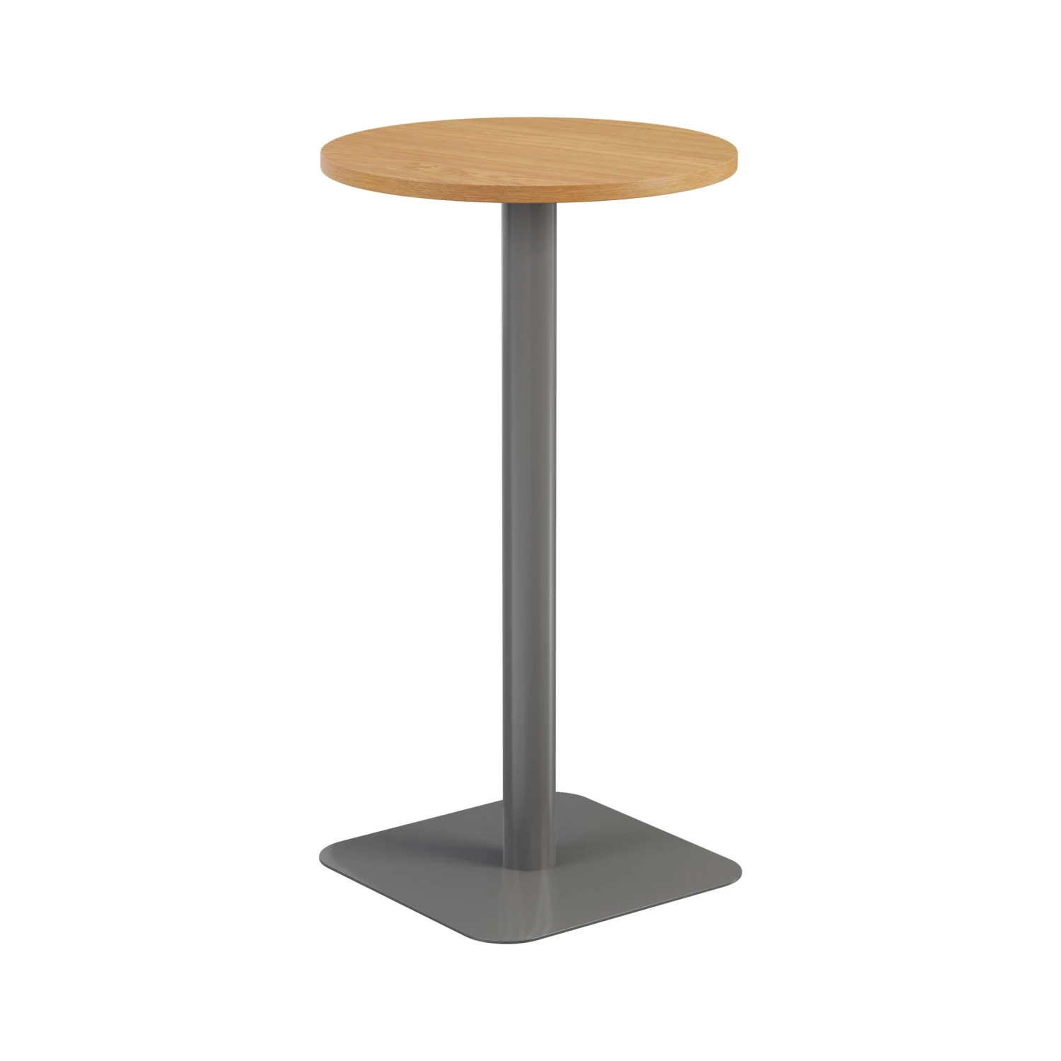Pedestal Base High Table 600mm Diameter - Oak/Black 1 Pedestal Base High Table 600mm Diameter - Oak/Black