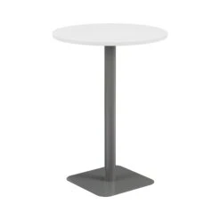 Pedestal Base High Table 800mm Diameter White/White 16 Pedestal Base High Table 800mm Diameter White/White -Office Supermarket Store pedestal base high table 800mm diameter whitewhite workstations tc group white silver 392974