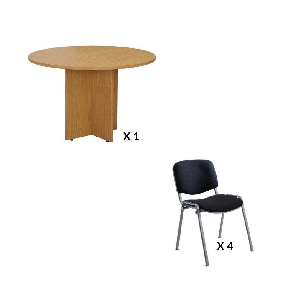 Round Meeting Table & 4 Chair Bundle 1 Round Meeting Table & 4 Chair Bundle
