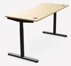 RoundE Bamboo Height Adjustable Office Desk Black Frame -Office Supermarket Store rounde bamboo height adjustable office desk black frame office desk edit office 278529