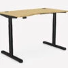 RoundE Bamboo Height Adjustable Office Desk Black Frame