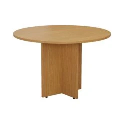 1100MM Round Meeting Table -Office Supermarket Store simple round meeting table 1100mm diameter workstations tc group oak 674230