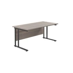 Grey Oak Cantilever Office Desk 800mm Deep