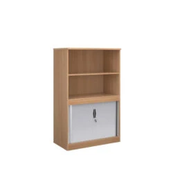 Systems Combination Unit With Tambour Doors And Open Top 1600mm High With 2 Shelves