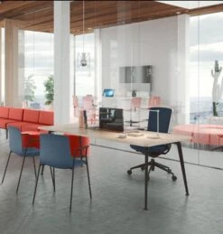 Twist Rectangular Office Desk - Black Frame