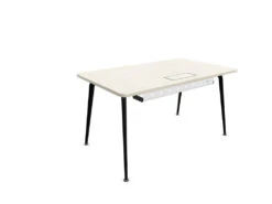 Twist Rectangular Office Desk - Black Frame -Office Supermarket Store twist rectangular office desk black frame workstation actiu acacia 1400mm x 800mm cable tray 628031