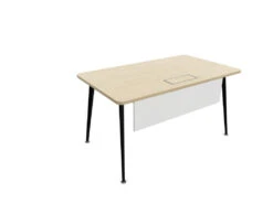 Twist Rectangular Office Desk - Black Frame -Office Supermarket Store twist rectangular office desk black frame workstation actiu light oak 1400mm x 800mm modesty panel cable tray 700447