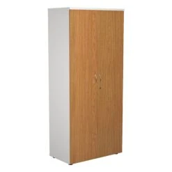Two Tone Wooden Office Cupboard 1800mm High -Office Supermarket Store two tone wooden office cupboard 1800mm high cupboards tc group oak 860189