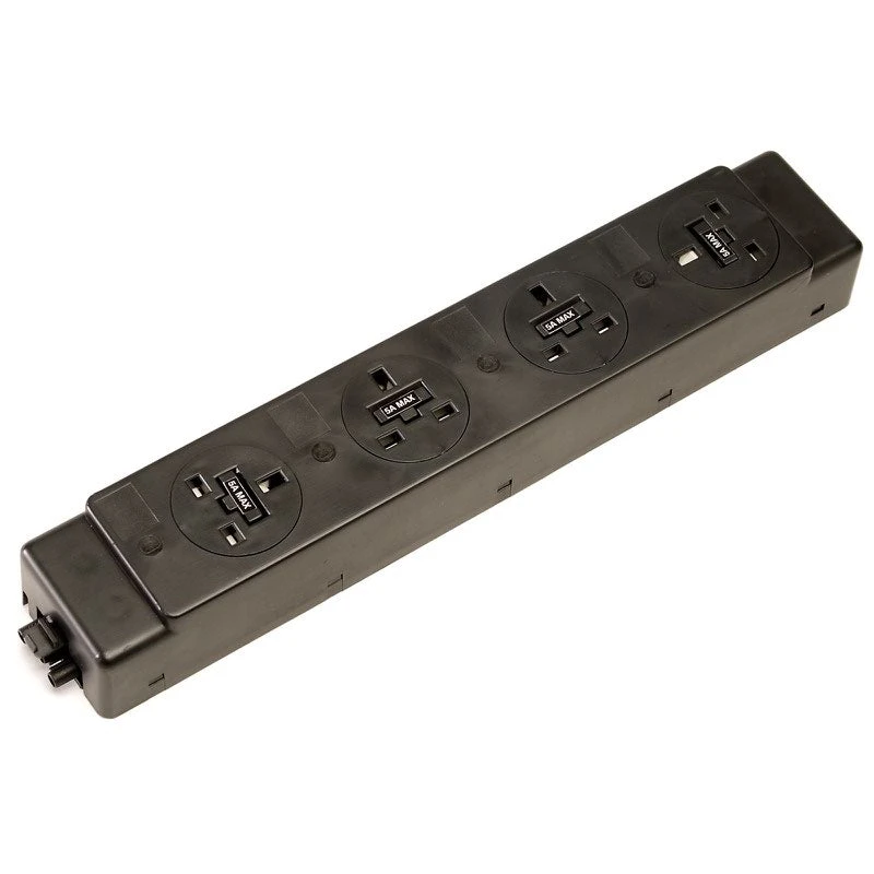 Under Desk Power Bar 4 X UK Sockets - Black 1 Under Desk Power Bar 4 X UK Sockets - Black