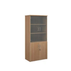 Universal Combination Unit With Glass Upper Doors 1790mm High With 4 Shelves