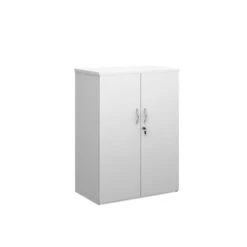 Universal Double Door Cupboard 1090mm High With 2 Shelves 9 Universal Double Door Cupboard 1090mm High With 2 Shelves -Office Supermarket Store universal double door cupboard 1090mm high with 2 shelves wooden storage dams white 947757