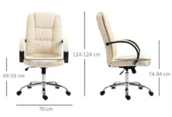 Vinsetto Executive Cream Leather Office Chair -Office Supermarket Store vinsetto executive cream leather office chair office chairs aosom 115206