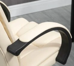Vinsetto Executive Cream Leather Office Chair -Office Supermarket Store vinsetto executive cream leather office chair office chairs aosom 857883