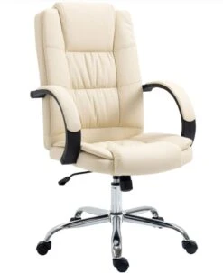 Vinsetto Executive Cream Leather Office Chair