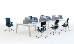 Vital Plus 300 Bench Desk - Wooden Leg -Office Supermarket Store vital plus 300 bench desk wooden leg bench desks actiu 666188