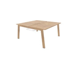 Vital Plus 300 Bench Desk - Wooden Leg -Office Supermarket Store vital plus 300 bench desk wooden leg bench desks actiu chestnutchestnut 1400mm x 1600mm cable tray and access 223207