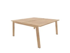 Vital Plus 300 Bench Desk - Wooden Leg -Office Supermarket Store vital plus 300 bench desk wooden leg bench desks actiu chestnutchestnut 1400mm x 1600mm none 456086