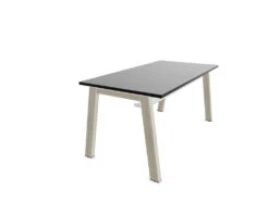Vital Plus 300 Individual Desks - Wooden Leg -Office Supermarket Store vital plus 300 individual desks wooden leg rectangular office desks actiu lime oakblack cable access tray 1400mm x 800mm 708402