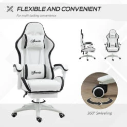 White Vinsetto Gaming Chair -Office Supermarket Store white vinsetto gaming chair executive aosom 370506