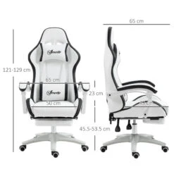 White Vinsetto Gaming Chair -Office Supermarket Store white vinsetto gaming chair executive aosom 988028