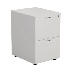White Wooden 2 Drawer Filing Cabinet