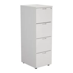 White Wooden 4 Drawer Filing Cabinet