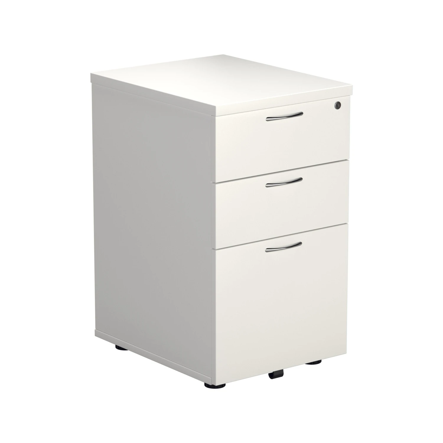Wooden 3 Drawer Under Desk Pedestal - White 1 Wooden 3 Drawer Under Desk Pedestal - White