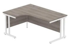 Workwise Office Left Hand Corner Desk With Steel Double Upright Cantilever Frame -Office Supermarket Store workwise office left hand corner desk with steel double upright cantilever frame desks tc group 1600x1200 alaskan grey oakwhite 918465