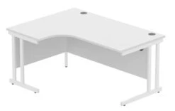 Workwise Office Left Hand Corner Desk With Steel Double Upright Cantilever Frame -Office Supermarket Store workwise office left hand corner desk with steel double upright cantilever frame desks tc group 1600x1200 arctic whitewhite 612846
