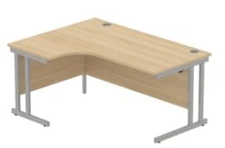 Workwise Office Left Hand Corner Desk With Steel Double Upright Cantilever Frame -Office Supermarket Store workwise office left hand corner desk with steel double upright cantilever frame desks tc group 1600x1200 canadian oaksilver 165113