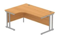 Workwise Office Left Hand Corner Desk With Steel Double Upright Cantilever Frame