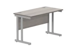 Workwise Rectangular Office Desk With Steel Double Upright Cantilever Frame -Office Supermarket Store workwise office rectangular desk with steel double upright cantilever frame furniture tc group 1200x600 alaskan oaksilver 621920