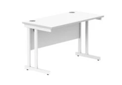 Workwise Rectangular Office Desk With Steel Double Upright Cantilever Frame -Office Supermarket Store workwise office rectangular desk with steel double upright cantilever frame furniture tc group 1200x600 arctic whitewhite 384732