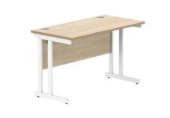 Workwise Rectangular Office Desk With Steel Double Upright Cantilever Frame -Office Supermarket Store workwise office rectangular desk with steel double upright cantilever frame furniture tc group 1200x600 canadian oakwhite 461664