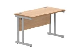 Workwise Rectangular Office Desk With Steel Double Upright Cantilever Frame
