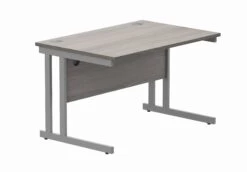 Workwise Rectangular Office Desk With Steel Double Upright Cantilever Frame -Office Supermarket Store workwise office rectangular desk with steel double upright cantilever frame furniture tc group 1200x800 alaskan oaksilver 521692