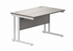 Workwise Rectangular Office Desk With Steel Double Upright Cantilever Frame -Office Supermarket Store workwise office rectangular desk with steel double upright cantilever frame furniture tc group 1200x800 alaskan oakwhite 162726