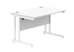 Workwise Rectangular Office Desk With Steel Double Upright Cantilever Frame -Office Supermarket Store workwise office rectangular desk with steel double upright cantilever frame furniture tc group 1200x800 arctic whitewhite 968979