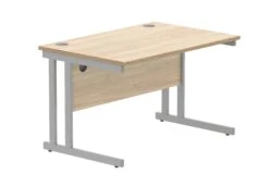 Workwise Rectangular Office Desk With Steel Double Upright Cantilever Frame -Office Supermarket Store workwise office rectangular desk with steel double upright cantilever frame furniture tc group 1200x800 canadian oaksilver 307416