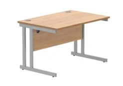 Workwise Rectangular Office Desk With Steel Double Upright Cantilever Frame -Office Supermarket Store workwise office rectangular desk with steel double upright cantilever frame furniture tc group 1200x800 norwegian beechsilver 769843