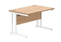 Workwise Rectangular Office Desk With Steel Double Upright Cantilever Frame -Office Supermarket Store workwise office rectangular desk with steel double upright cantilever frame furniture tc group 1400x800 norwegian beechwhite 534409