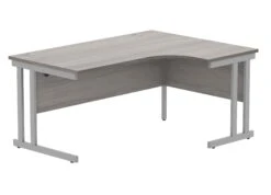 Workwise Office Right Hand Corner Desk With Steel Double Upright Cantilever Frame -Office Supermarket Store workwise office right hand corner desk with steel double upright cantilever frame furniture tc group 1600x1200 alaskan grey oaksilver 914382