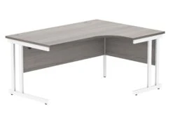 Workwise Office Right Hand Corner Desk With Steel Double Upright Cantilever Frame -Office Supermarket Store workwise office right hand corner desk with steel double upright cantilever frame furniture tc group 1600x1200 alaskan grey oakwhite 482950