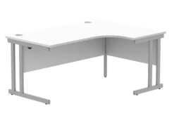 Workwise Office Right Hand Corner Desk With Steel Double Upright Cantilever Frame -Office Supermarket Store workwise office right hand corner desk with steel double upright cantilever frame furniture tc group 1600x1200 arctic whitesilver 637006