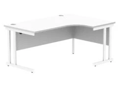 Workwise Office Right Hand Corner Desk With Steel Double Upright Cantilever Frame -Office Supermarket Store workwise office right hand corner desk with steel double upright cantilever frame furniture tc group 1600x1200 arctic whitewhite 386829