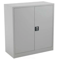 Workwise Steel Double Door Cupboard 1000mm High -Office Supermarket Store workwise steel double door cupboard 1000mm high storage tc group grey 905704